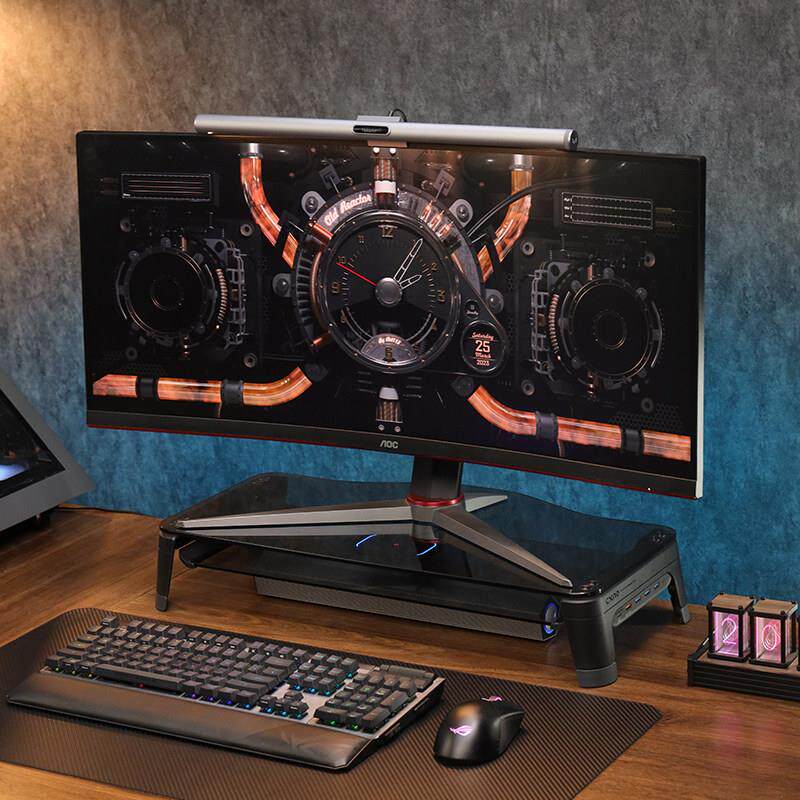 加宽30CM带鱼屏电竞专用CXNO台式电脑显示器底座增高架无线充电单
