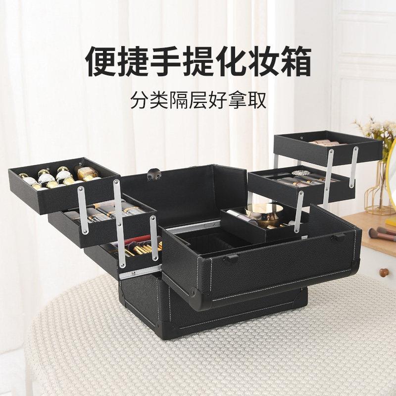 专业纹眉纹绣工具箱大容量多层可携式美容美甲美睫跟妆师手提化妆