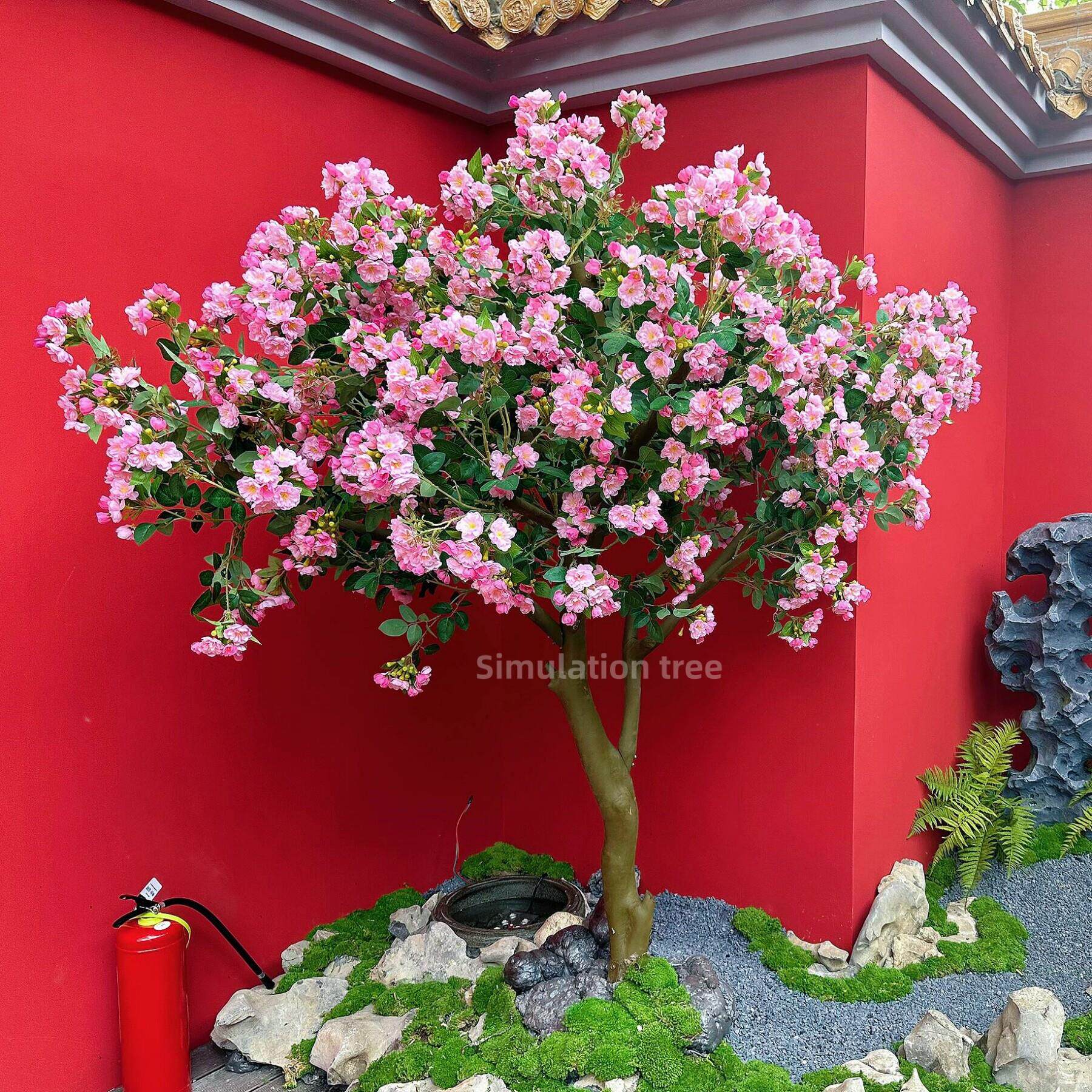 彷真海棠花树桃花梨花婚庆户外装饰造景室内商场美陈摄影打卡道具