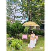 靠墙室外遮阳伞伸缩沙滩伞花园蓝白条流苏伞别墅奶茶店升降中柱伞