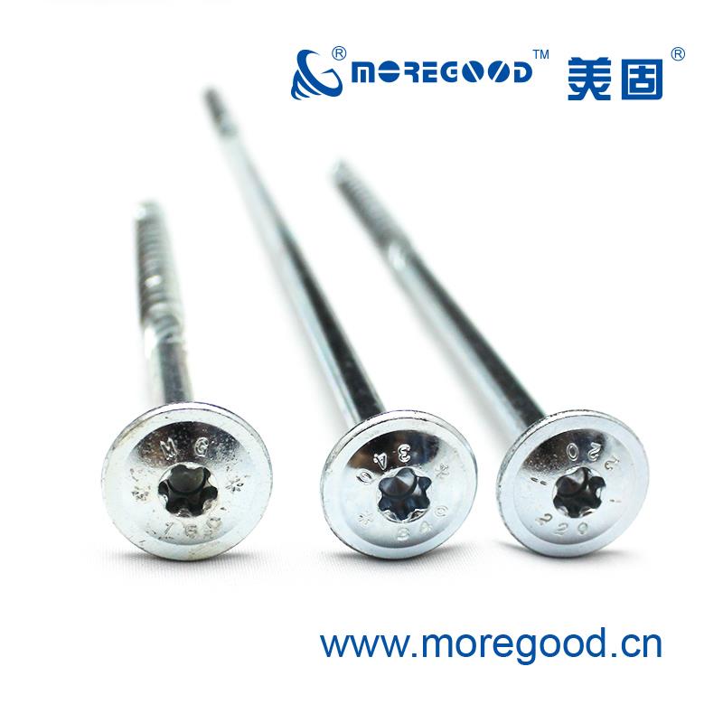 TCF大扁头带滚花快攻木结构螺钉硬木防开裂加粗长半螺纹自攻螺丝