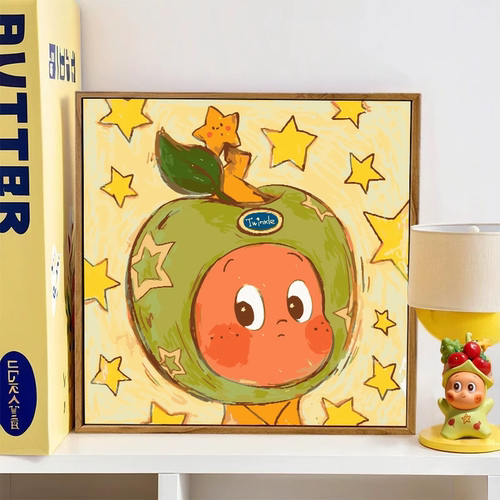 星星人数字油画diy填涂色手工绘泡泡玛特潮流简单丙烯油彩装饰画