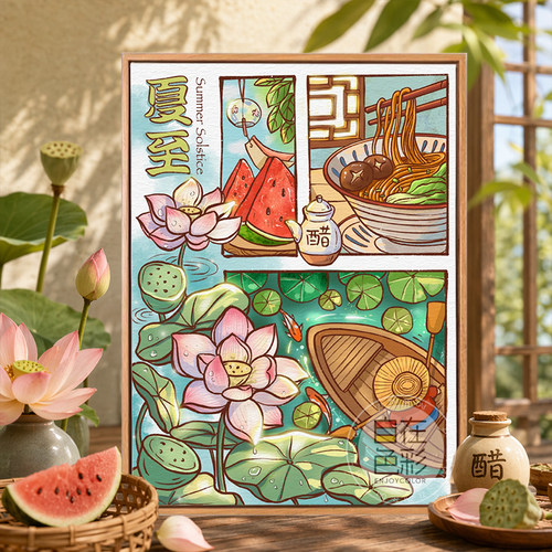 二十四节气数字油画手绘油彩画画