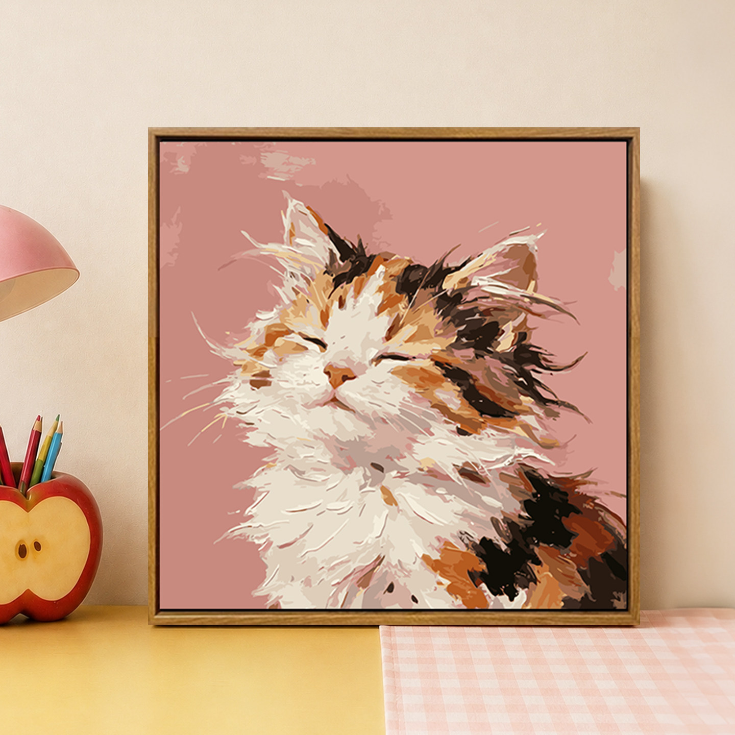 潦草猫咪数字油画diy填涂色