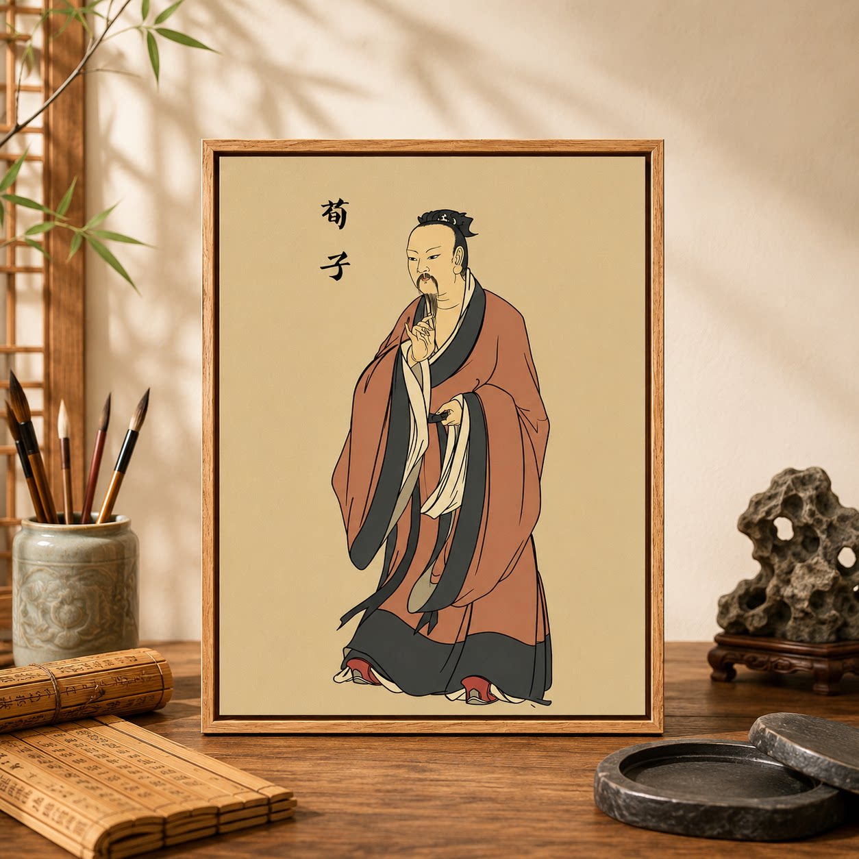 荀子数字油画手工diy纪念挂画