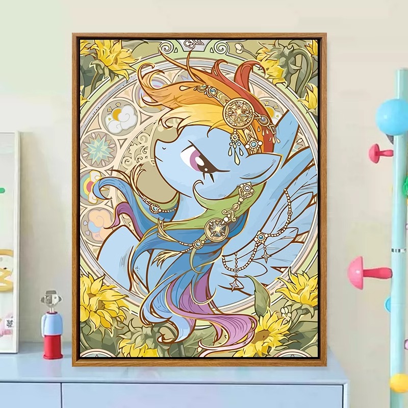 小馬寶莉可愛卡通手繪DIY油畫