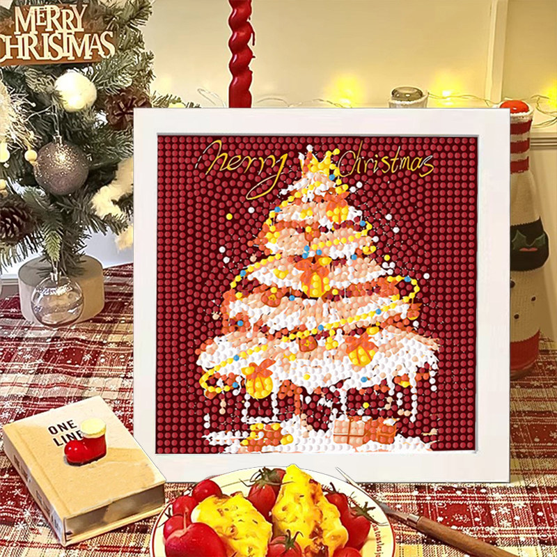 圣诞树钻石贴画相框画自制手工