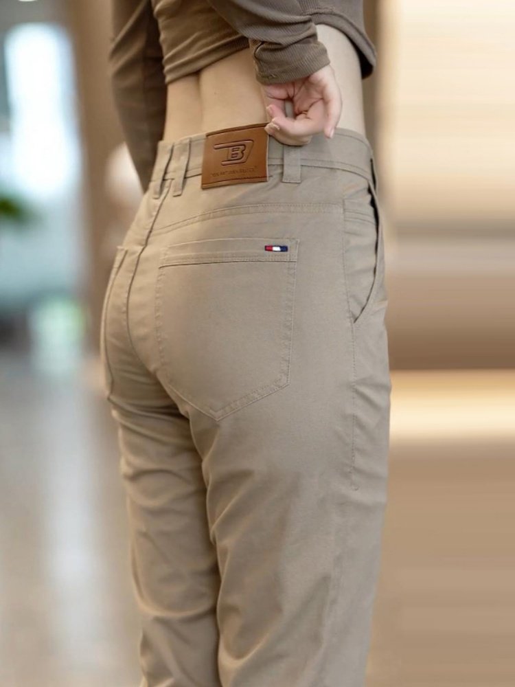 Uask纯棉运动裤2025年春秋男士新款修身直筒裤经典男士商务休闲裤