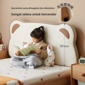 维莎实木儿童床男孩女孩软包公主床欧洲榉木卡通单人床原木地台床