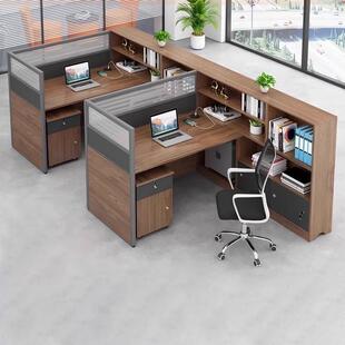 员工办公桌椅组合玻璃隔断办公室工作室单双人中介文员定制屏风桌