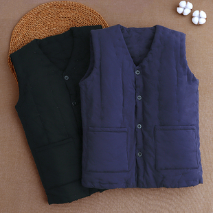 棉花手工马甲男士加厚保暖内穿宽松老年人居家棉坎肩老人秋冬季
