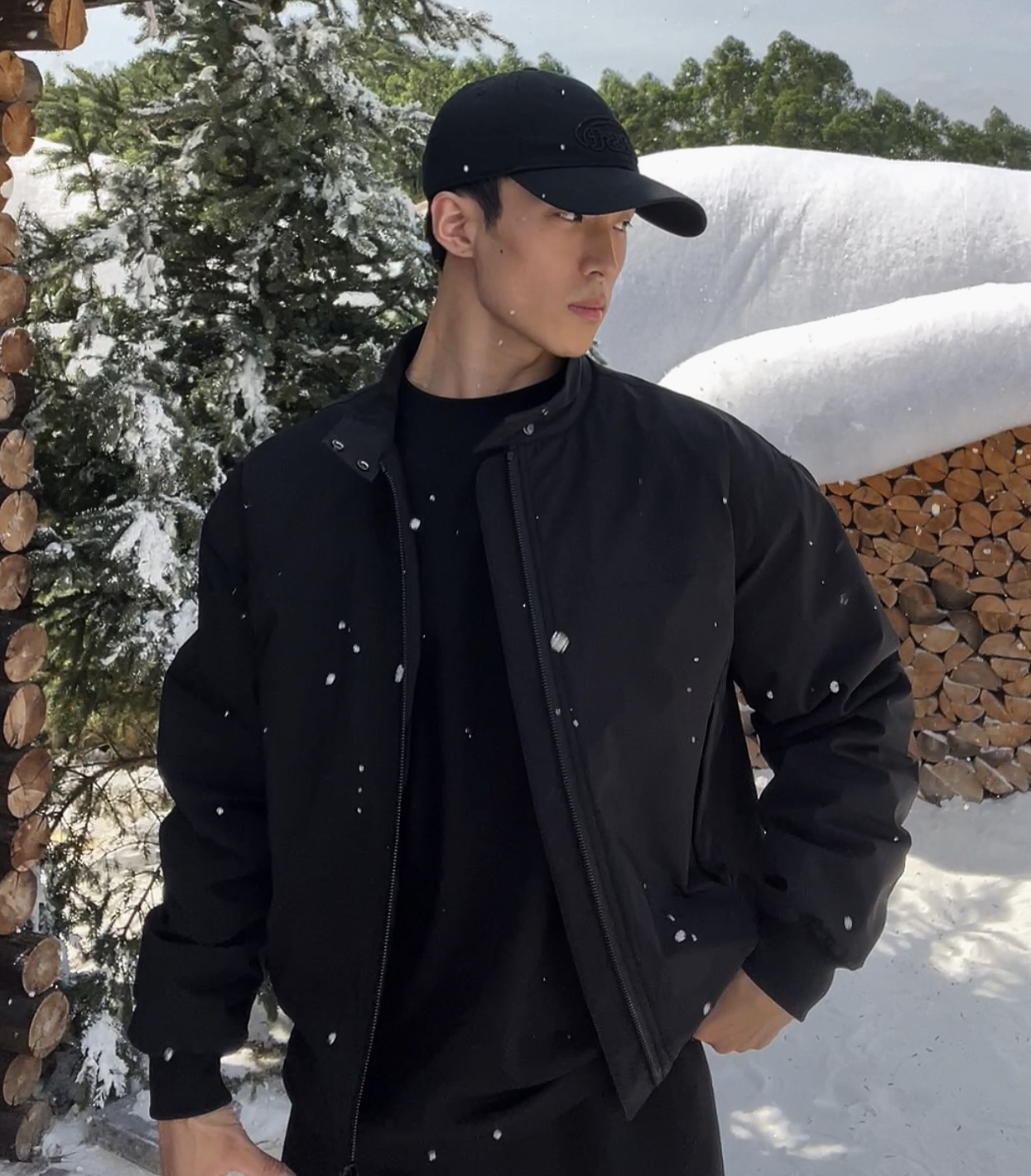 【AT】机车领Bomber短宽三防棉服外套男百搭休闲防风防水飞行夹克