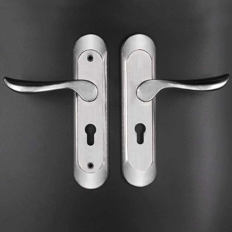 新款直销不锈钢门锁室内卧室房门免打孔50面板把手木门锁具配件孔