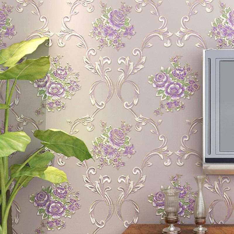 新款直销凤尾花贴墙纸自粘 卧室温馨女孩背景墙网红宿舍自贴壁纸