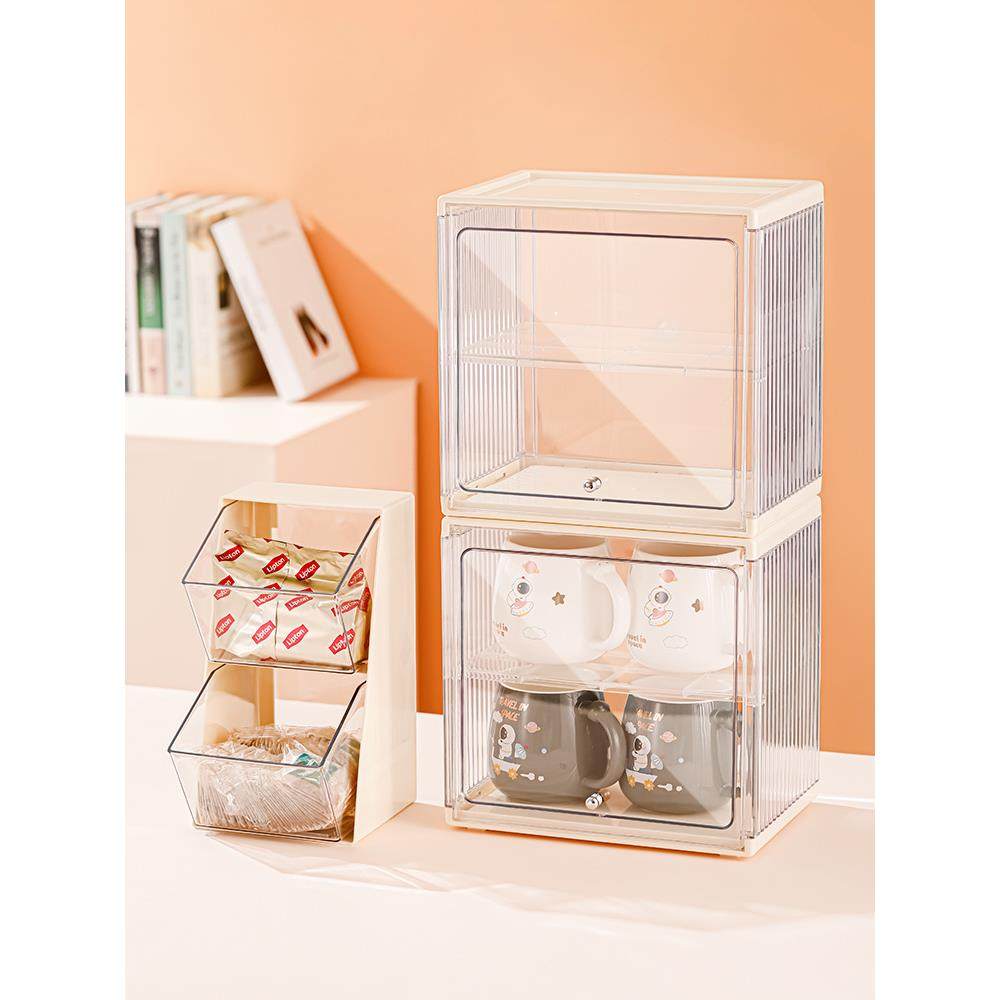 新款直销桌面化妆品收纳盒高级感ins防尘大容量香水护肤品置物架