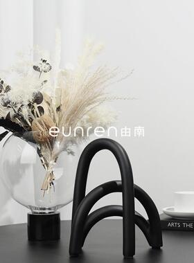 新款直销简约现代几何图形拱形软装饰品样板房间家居客厅玄关电视