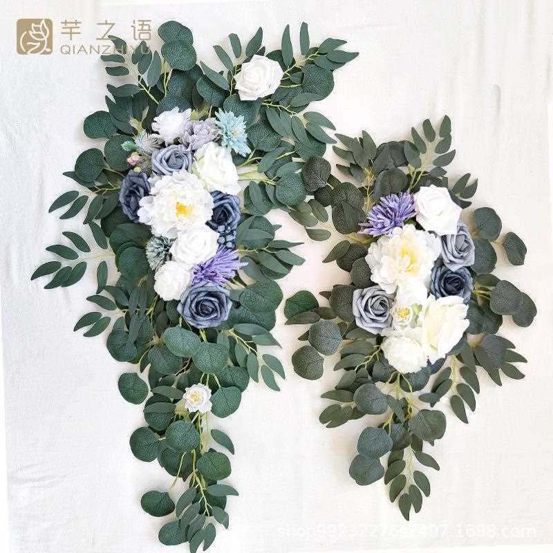新款直销门楣花角花手工仿真花婚礼花艺拱门花水牌花装饰仿真节庆