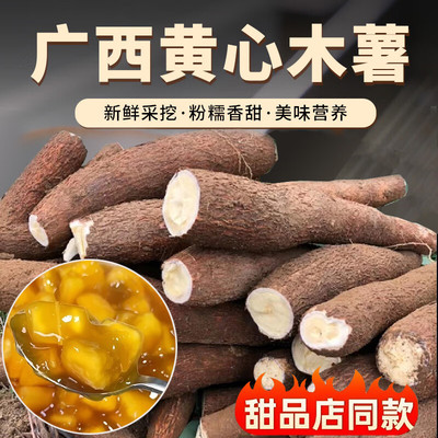 【有机认证】广西特产黄心木薯新鲜去皮去芯糖水农家黄肉面包木薯
