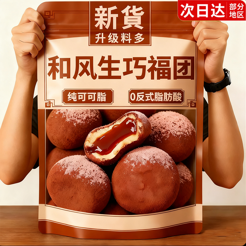 上行斋和风生巧福团夹心日式巧克力大福雪媚娘甜品脏脏团子糯米糍