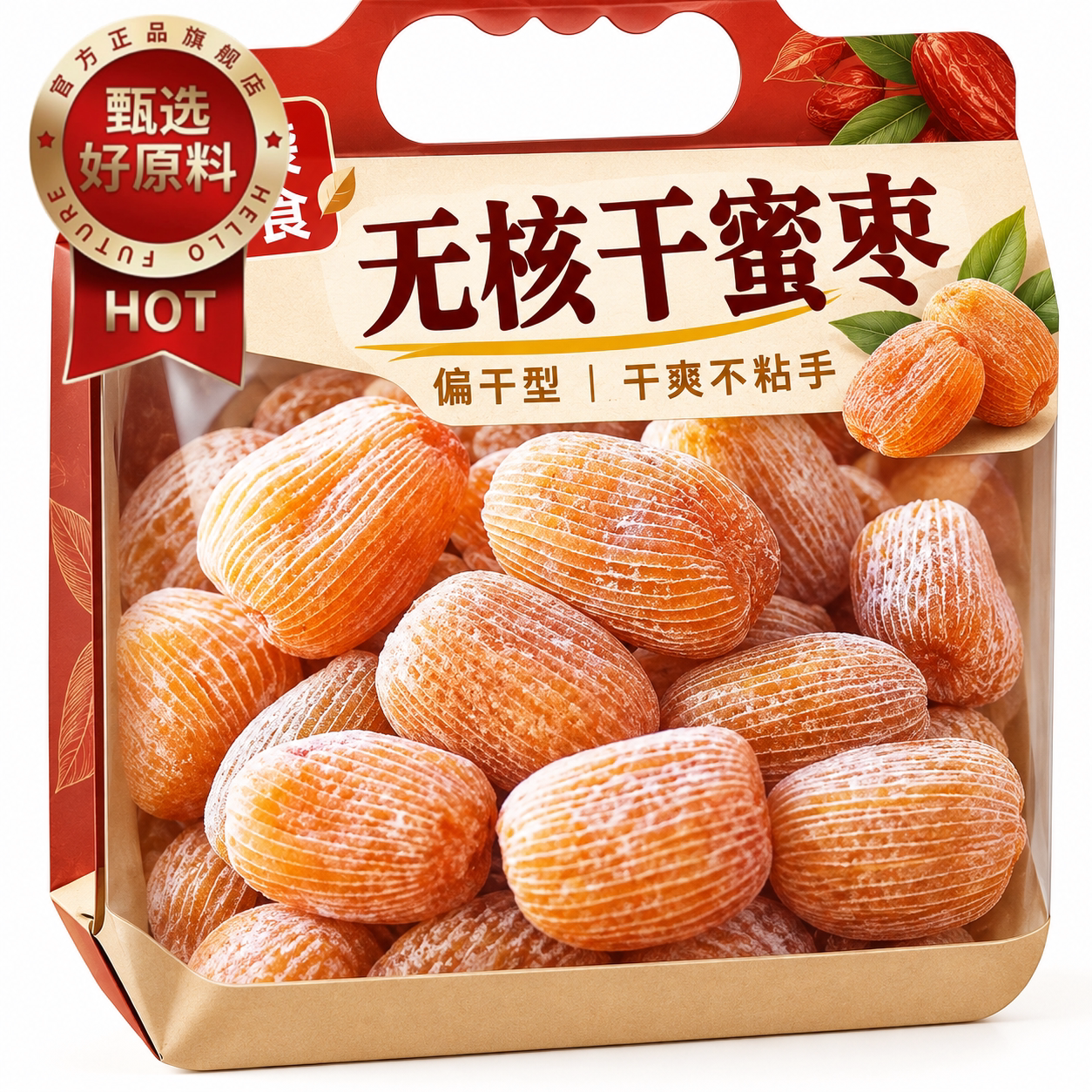 老字号特级无核干蜜枣老式特大金丝密枣煮粥汤用包粽子官方旗舰店