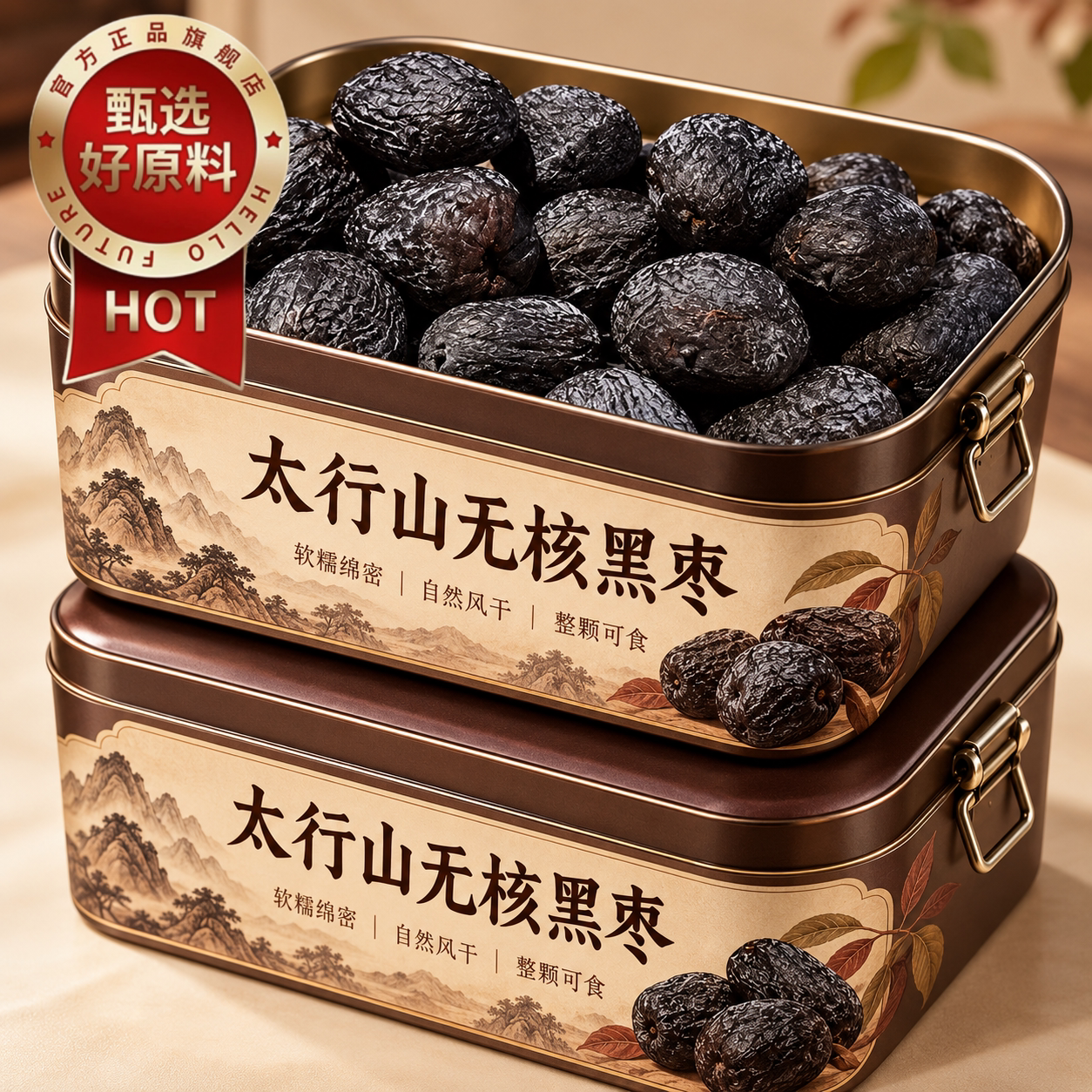 野生无核黑枣正宗太行山官方旗舰店特级正品软枣即食零食怀旧果干