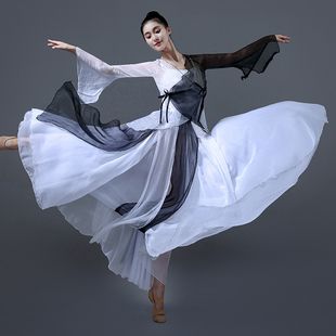 新款古典舞练功服装女飘逸仙气舞蹈纱衣中国风演出服跳舞大摆裙