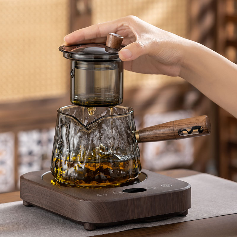 加厚玻璃侧把泡茶壶耐高温家用小型电陶炉套装煮茶壶过滤胆煮茶器