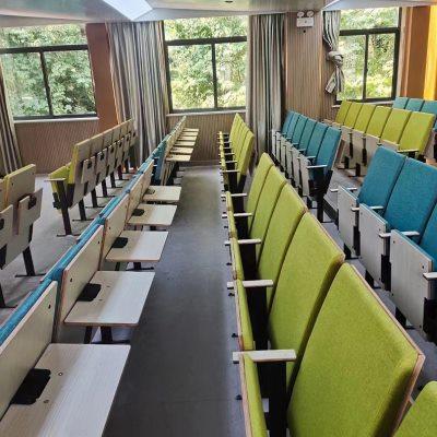 简约礼堂椅排椅带写字板报告厅座椅会议室椅子固定脚连排剧院椅