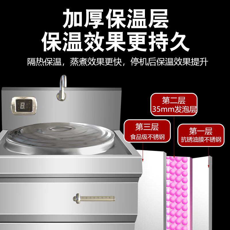 商用煮面炉不锈钢电热汤桶卤肉桶燃气煲汤面锅八档磁控变频煮面桶