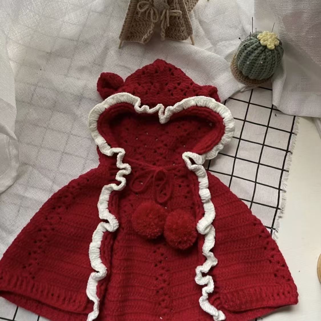 小红帽女婴儿斗篷diy材料