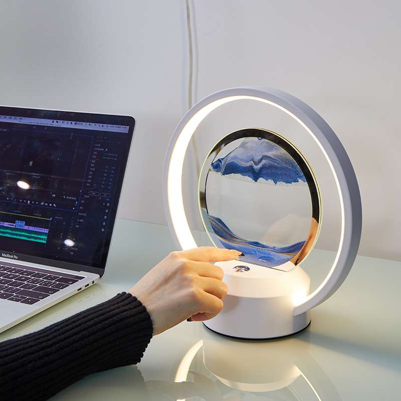 3D流沙画台灯卧室床头灯氛围灯摆件小夜灯创意现代简约触摸感应灯