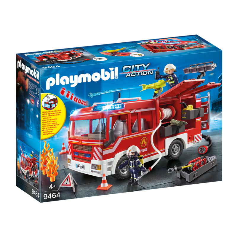 playmobil摩比世界大号消防玩具汽车儿童模型男孩礼物消防站礼品