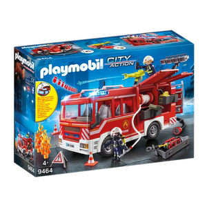 playmobil摩比世界大号消防玩具汽车儿童模型男孩城市英雄系列