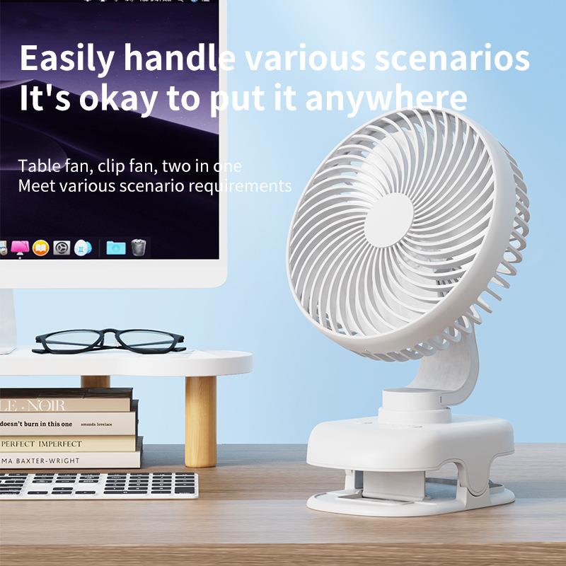 直销新款跨境迷你电风扇宿舍办公桌面台式小风扇 大风力静音摇头
