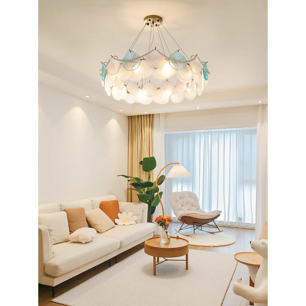 直销新款法式奶油风客厅吊灯现代简约轻奢主灯浪漫ins网红房间主