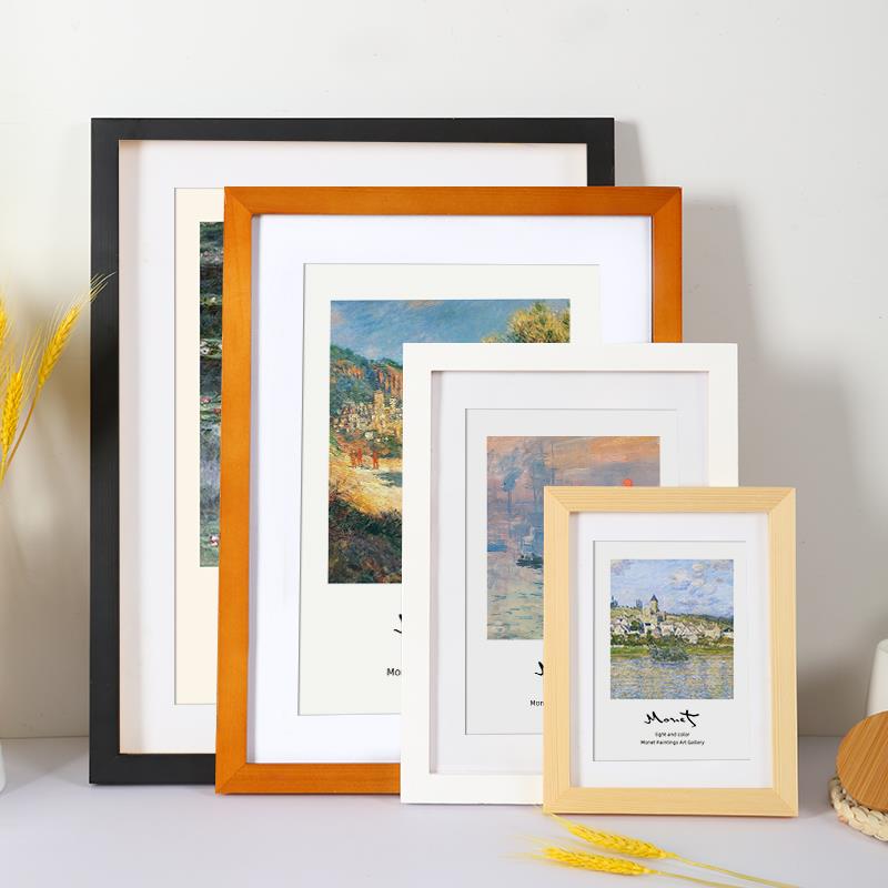 直销新款19EK实木质画框挂墙小12寸2K开18寸中24相框装裱A1 a2像