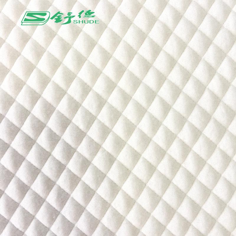 直销新款现货棉床垫乳胶枕套面料四季款氨纶坐垫套方格针织提花