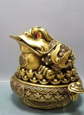 直销新款黄铜聚宝盆金蟾黄铜金蟾黄铜如意聚宝盆金蟾摆件客厅办公