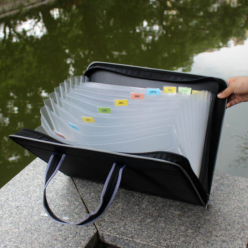 直销新款悦盛8831试卷夹多层学生收纳a4手提文件袋商务帆布风琴包