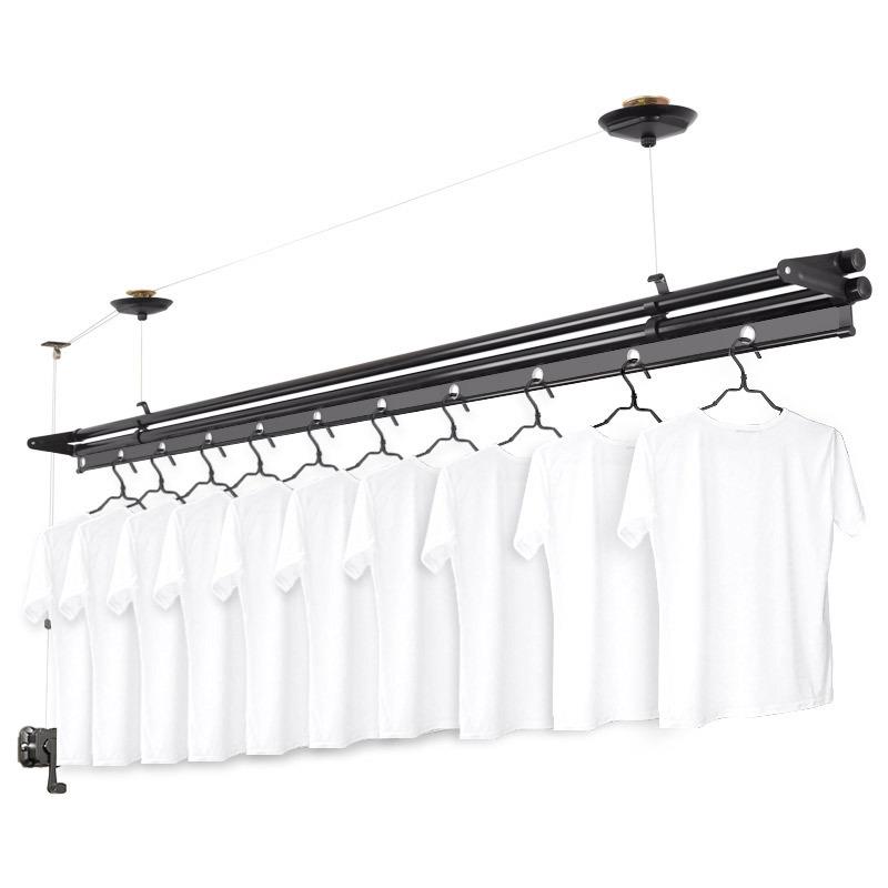 直销新款直供阳台手摇升降晾衣架晒衣架手动晾衣架小阳台晶泳单杆