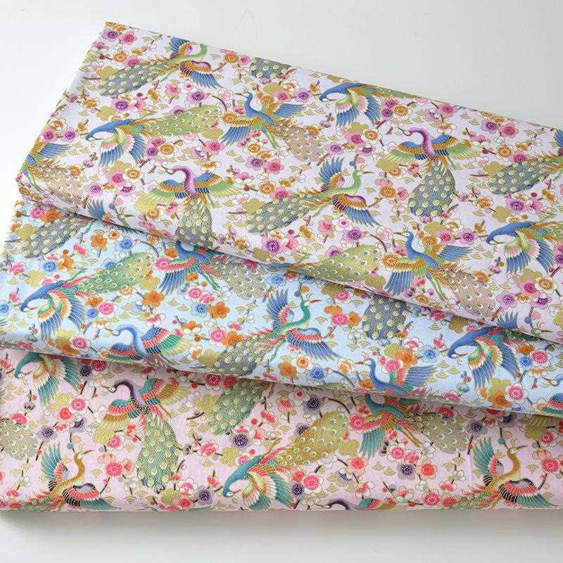 直销新款和风布料纯棉棉布布料面料古风烫金棉麻印花服装面料现货