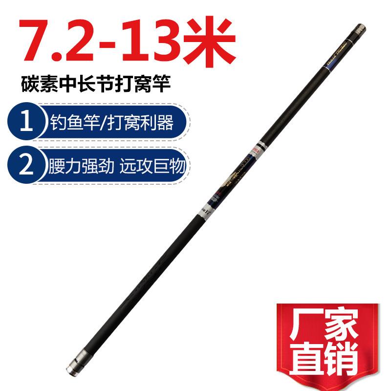 直销新款亚马逊中长节95cm炮竿超细超轻台钓竿鱼竿变色龙大长竿