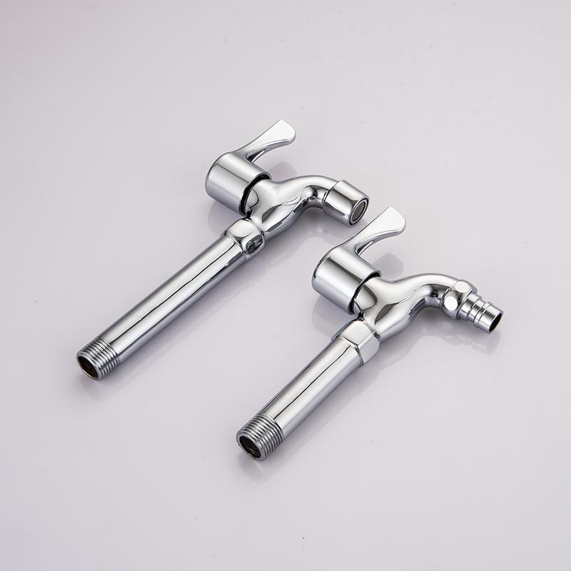 直销新款铜洗衣机龙头家用4分6分加长水龙头304钢龙头水嘴阳台拖