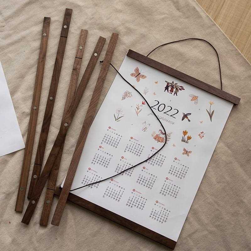 直销新款实木磁吸挂画夹海报夹轴磁吸架裱框油画布照片画夹相框磁