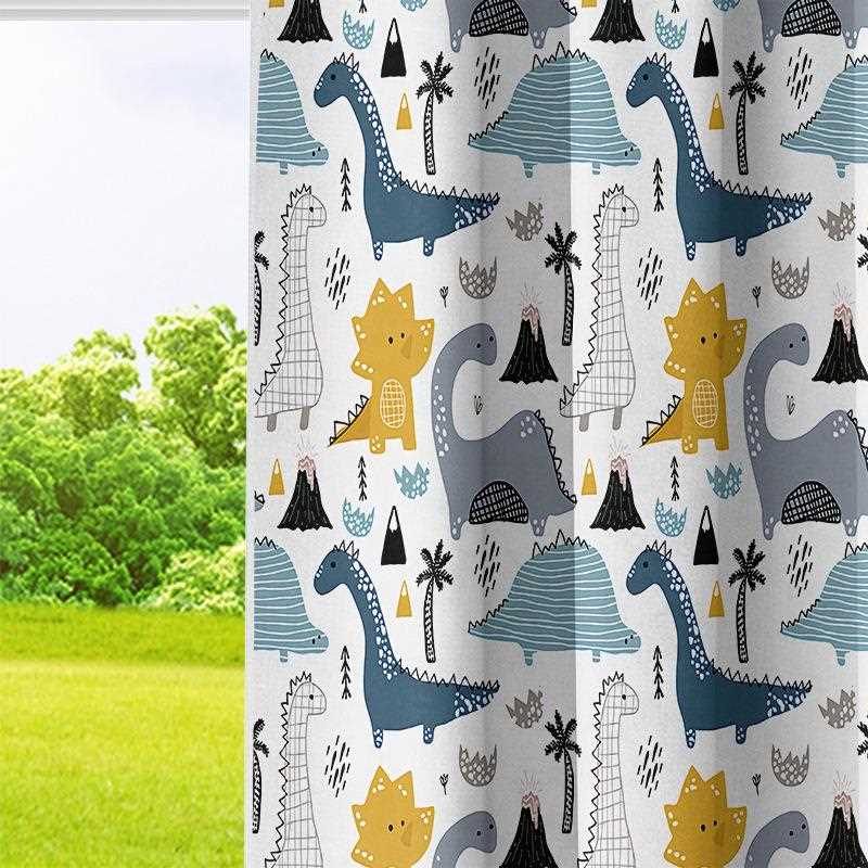 直销新款2PCS恐龙世界窗帘 AB片适用公主房卧室客厅窗户装饰