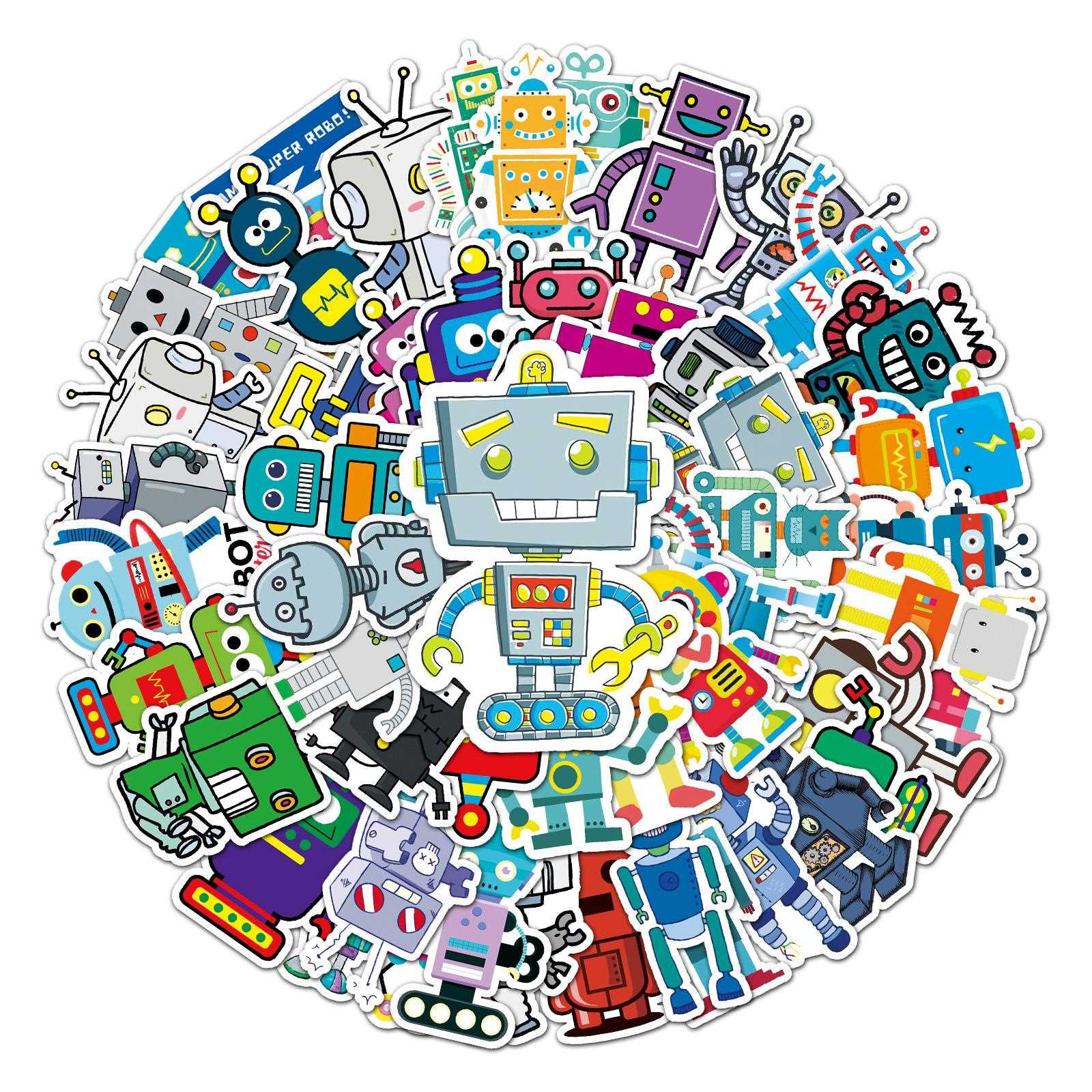 直销新款50张跨境小清新涂鸦卡通咕卡手帐装饰滑板儿童贴画防水行