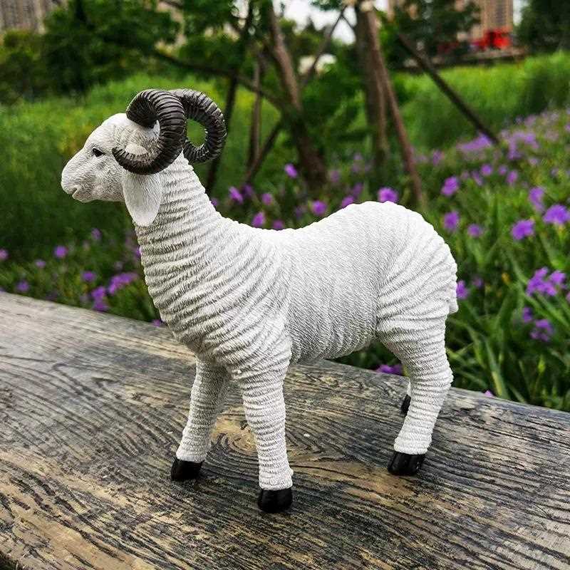 直销新款户外园林仿真山羊雕塑花园庭院草坪绵羊模型微景观小摆件