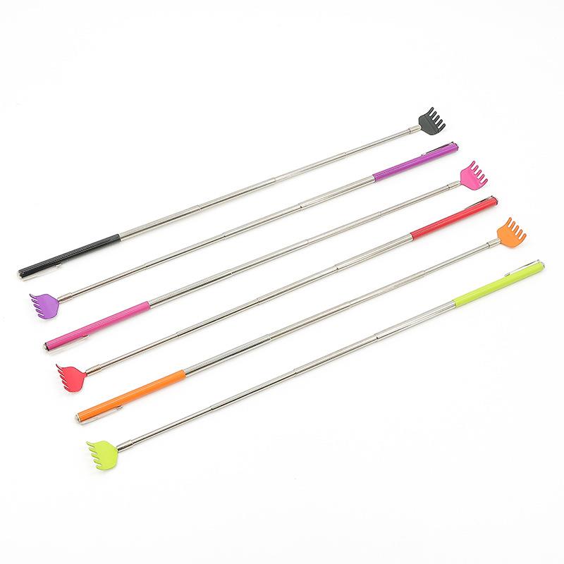 直销新款喷漆五抓可伸缩痒痒挠老人抓背不锈钢长柄不求人挠痒器老