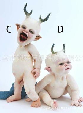 直销新款2021万圣节恐怖婴儿树脂雕像摆件新品树脂工艺品摆件