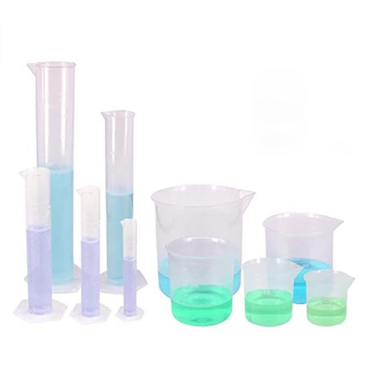 直销新款塑料量筒10 25 50 100 250+塑料烧杯50 100 250 500 1000